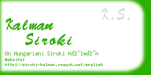 kalman siroki business card